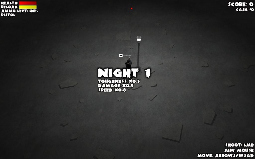 Night one of Yet Another Zombie Defense game