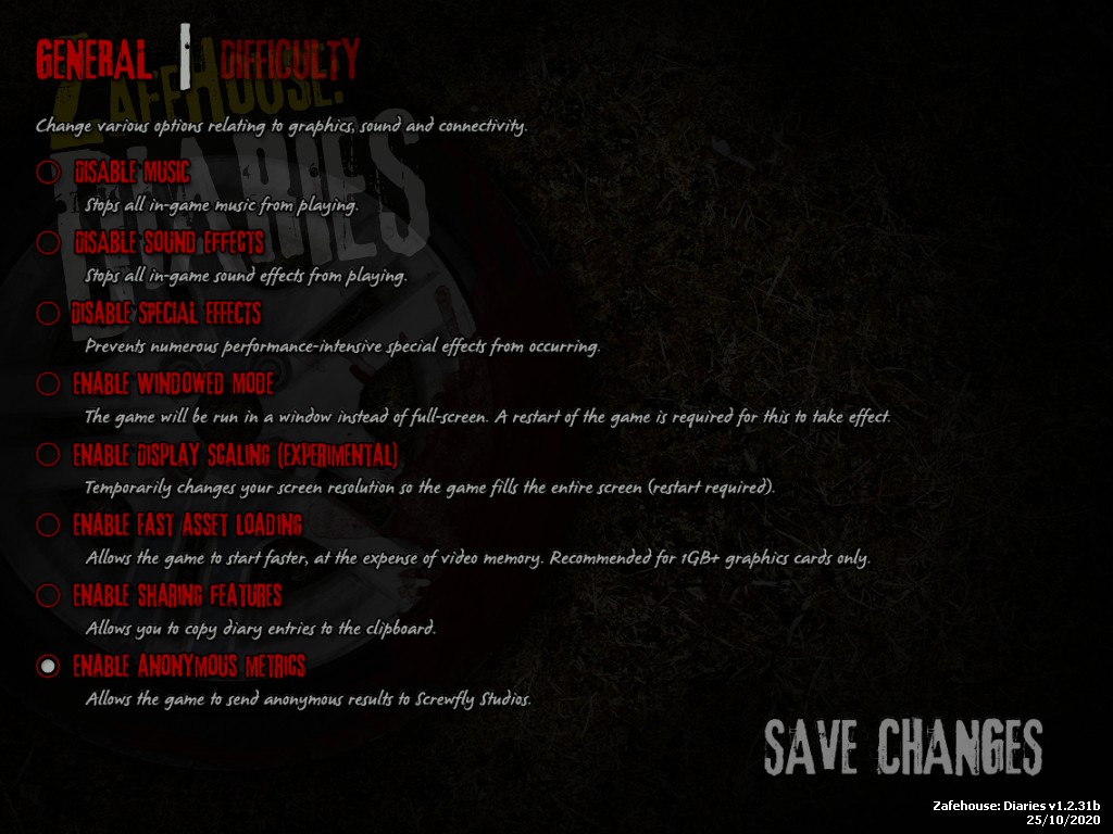 Zafehouse Diaries Options