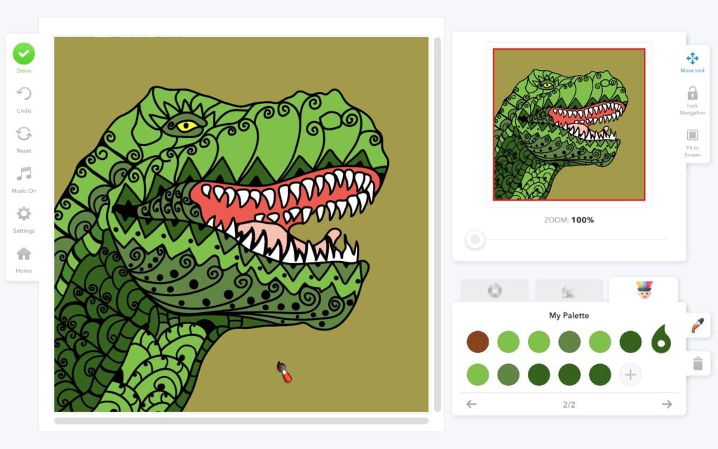 Coloring Book For Adults T Rex