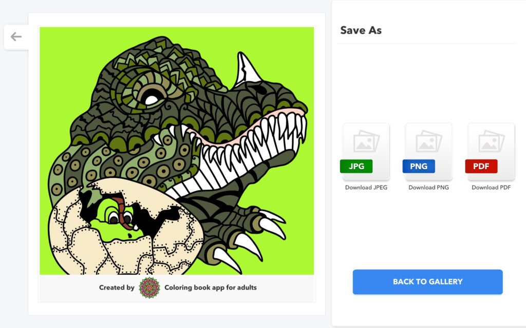 Coloring Book For Adults Dinosaur