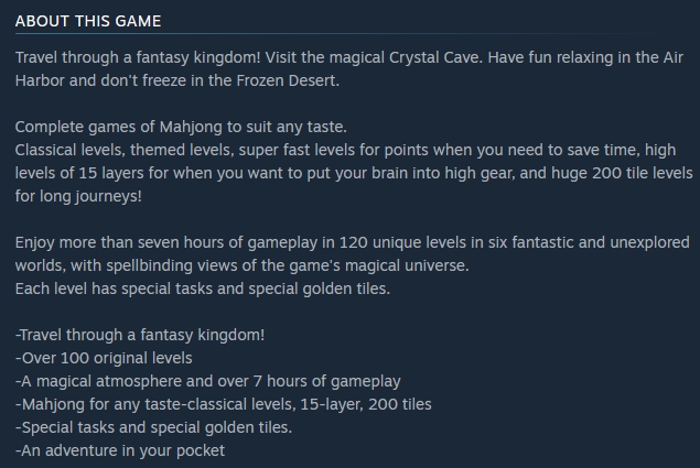Mahjong Magic Journey 2 Steam Description